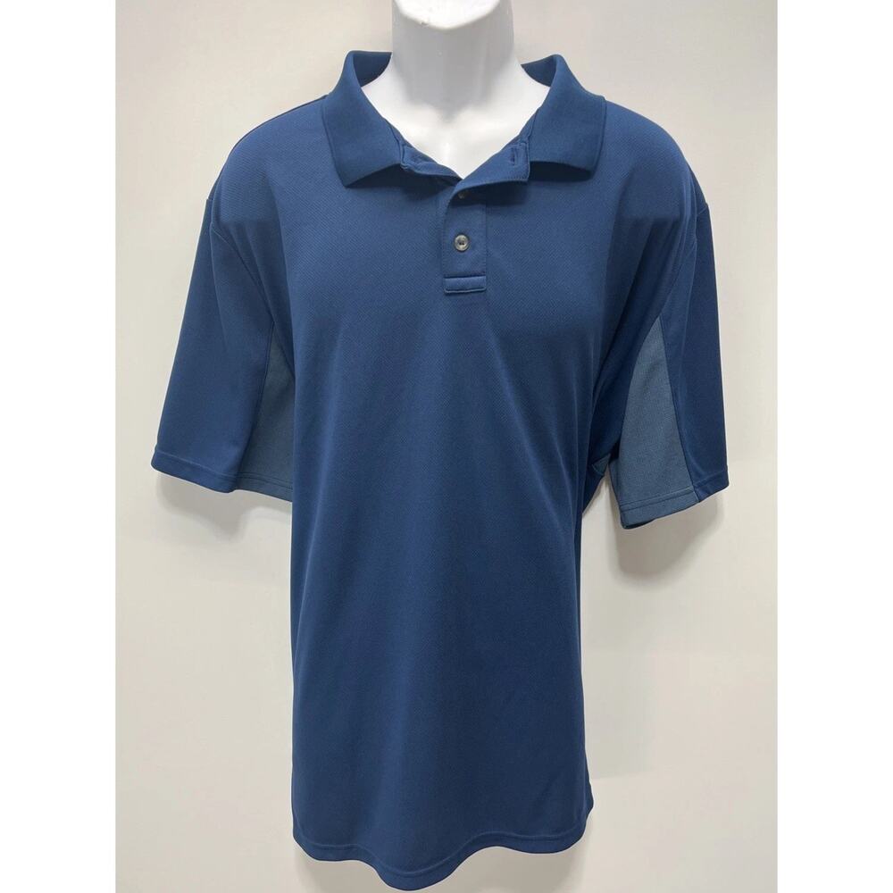 Magellan Mens 2XL Polo Navy Blue Fish Gear Moisture Wicking Shirt